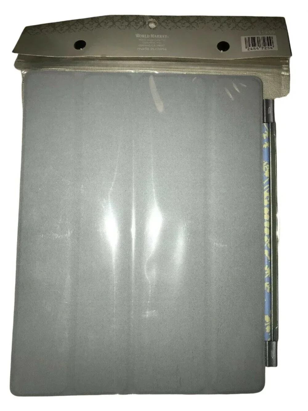 Cost Plus World Market Ipad Cover Blue Yellow Magnetic Floral Fits 9.45 x 7.67